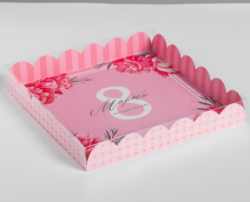 Изображение Коробка для пряников и печенья «8 марта», 21 × 21 × 3 см